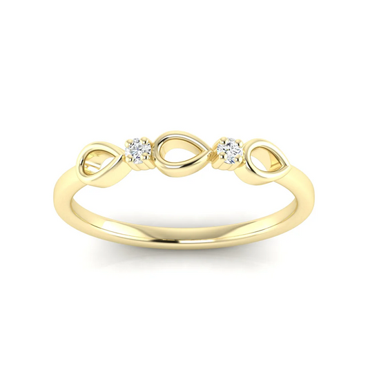 0.05Ctw Lab Grown Diamond Drop Stack Wedding Band