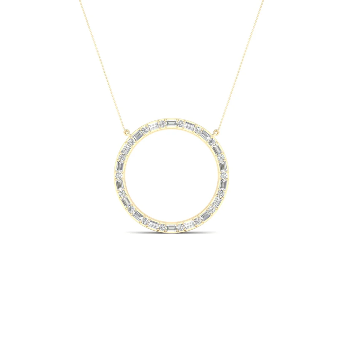 0.50 CTW Lab Grown Diamond Baguette Round Cut Pendant