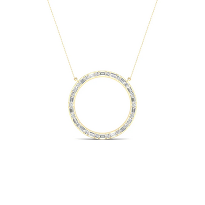 0.50 CTW Lab Grown Diamond Baguette Round Cut Pendant