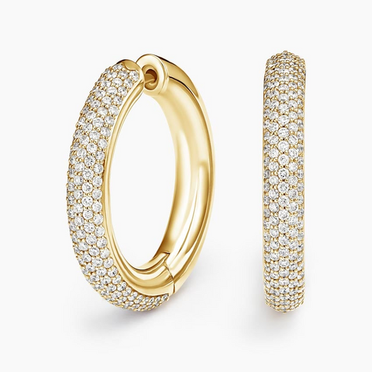 1.25 CTW Lab Grown Diamond Tube Hoop Earrings