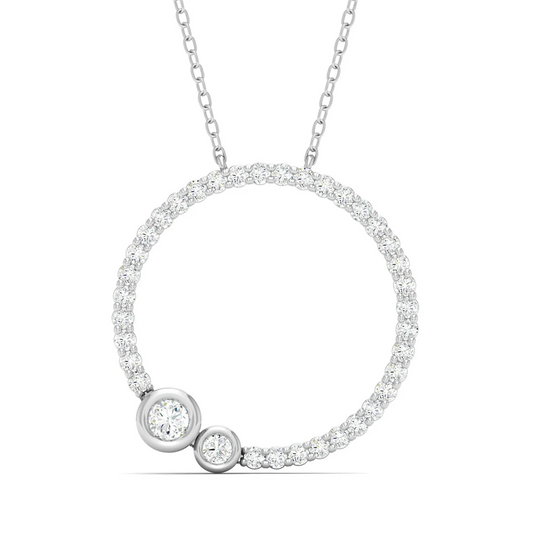 0.50 CTW Lab Grown Diamond Circle Pendant