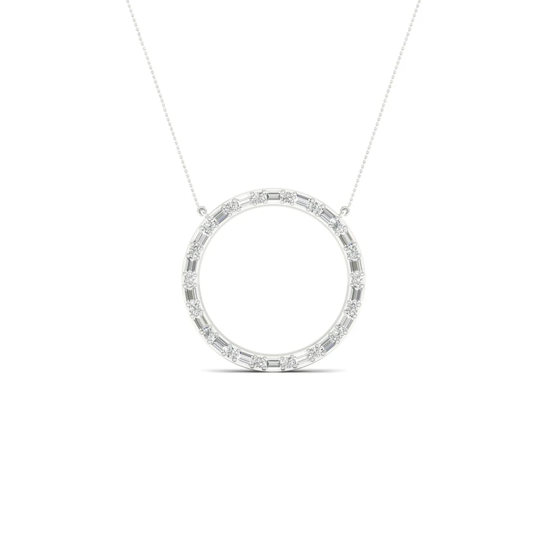 0.50 CTW Lab Grown Diamond Baguette Round Cut Pendant