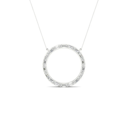 0.50 CTW Lab Grown Diamond Baguette Round Cut Pendant