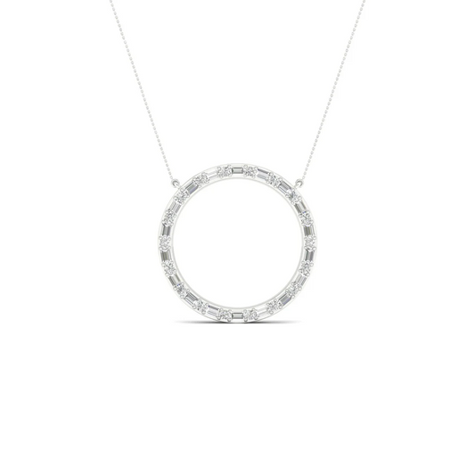 0.50 CTW Lab Grown Diamond Baguette Round Cut Pendant