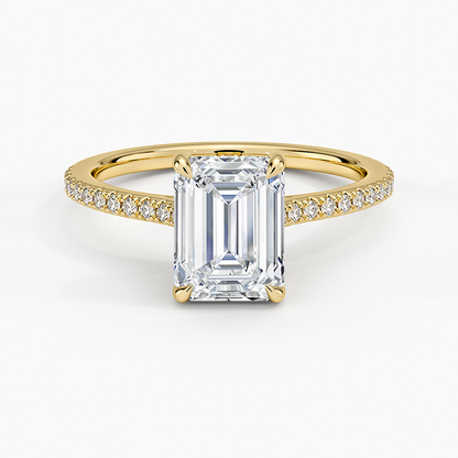 1 1/2CT Emerald Lab Grown Diamond Engagement Ring
