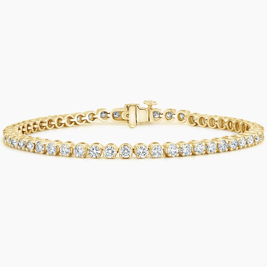 4CTW 7 inch Lab Grown Diamond Tennis Bracelet in Gold