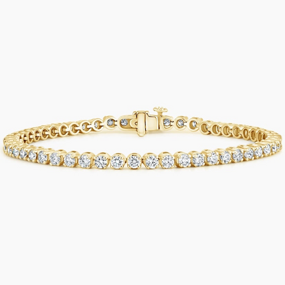 4CTW 7 inch Lab Grown Diamond Tennis Bracelet in Gold