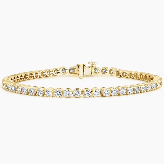 4CTW 7 inch Lab Grown Diamond Tennis Bracelet in Gold