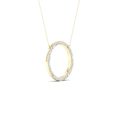 0.50 CTW Lab Grown Diamond Baguette Round Cut Pendant