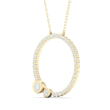 0.50 CTW Lab Grown Diamond Circle Pendant