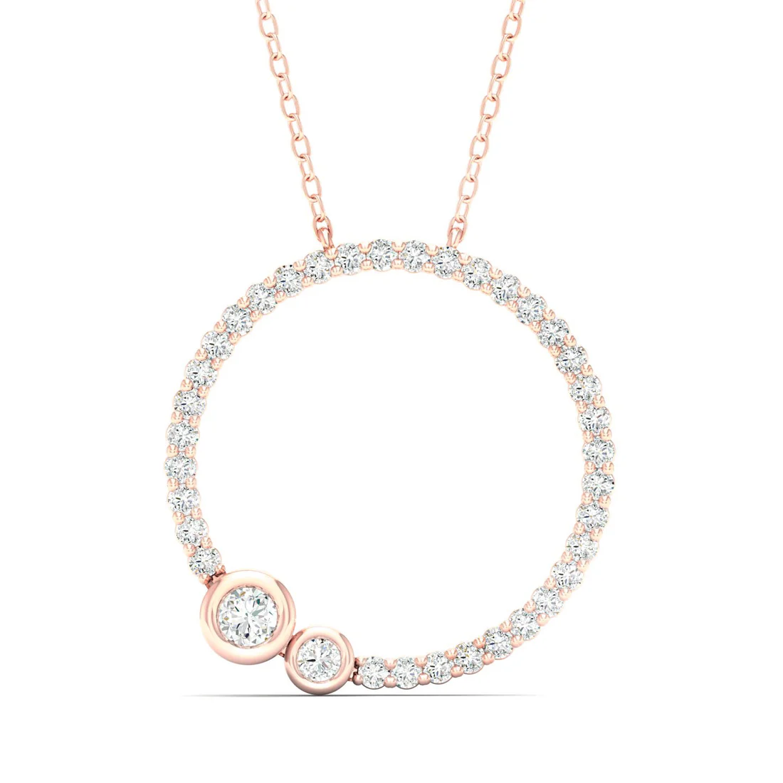 0.50 CTW Lab Grown Diamond Circle Pendant