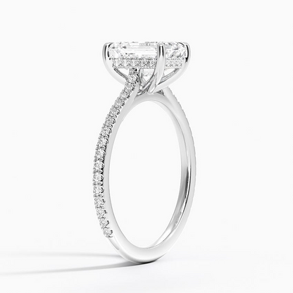 1 1/2CT Emerald Lab Grown Diamond Engagement Ring
