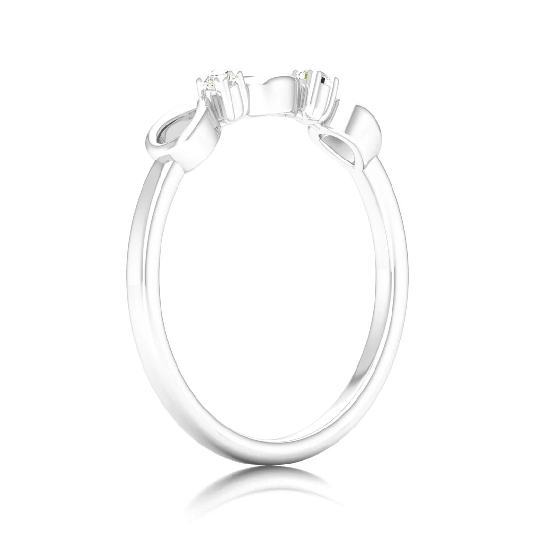 0.05Ctw Lab Grown Diamond Drop Stack Wedding Band