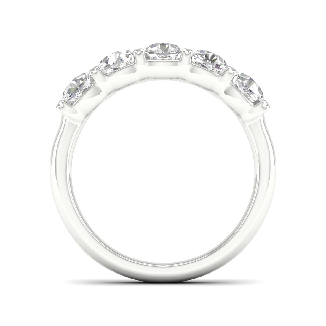 2 CTW Five Five Stone Cushion Lab Grown Diamond Anniversary Band