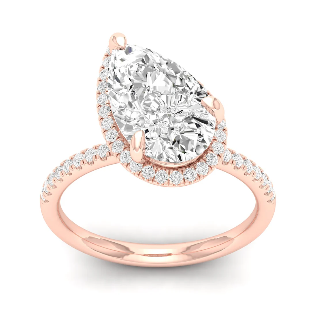 3.40 CTW Hidden Halo Lab Grown Diamond Engagement Ring