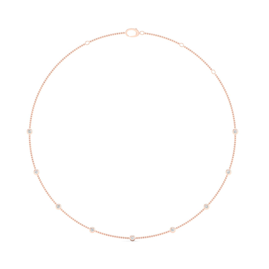 0.70CTW Nine Stone Lab Grown Diamond Chain Necklace