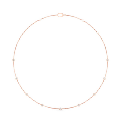 0.70CTW Nine Stone Lab Grown Diamond Chain Necklace