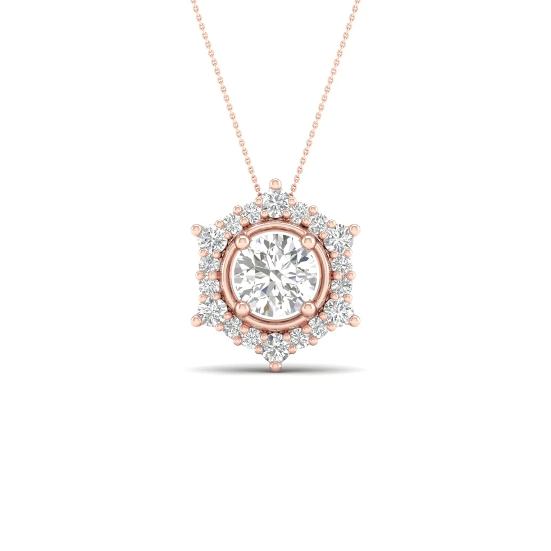 0.70 CTW Lab Grown Diamond Halo Pendant