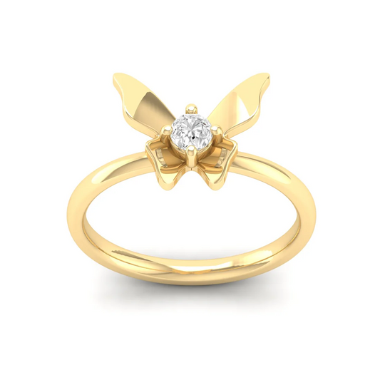 0.16Ctw Lab Grown Diamond Butterfly Ring