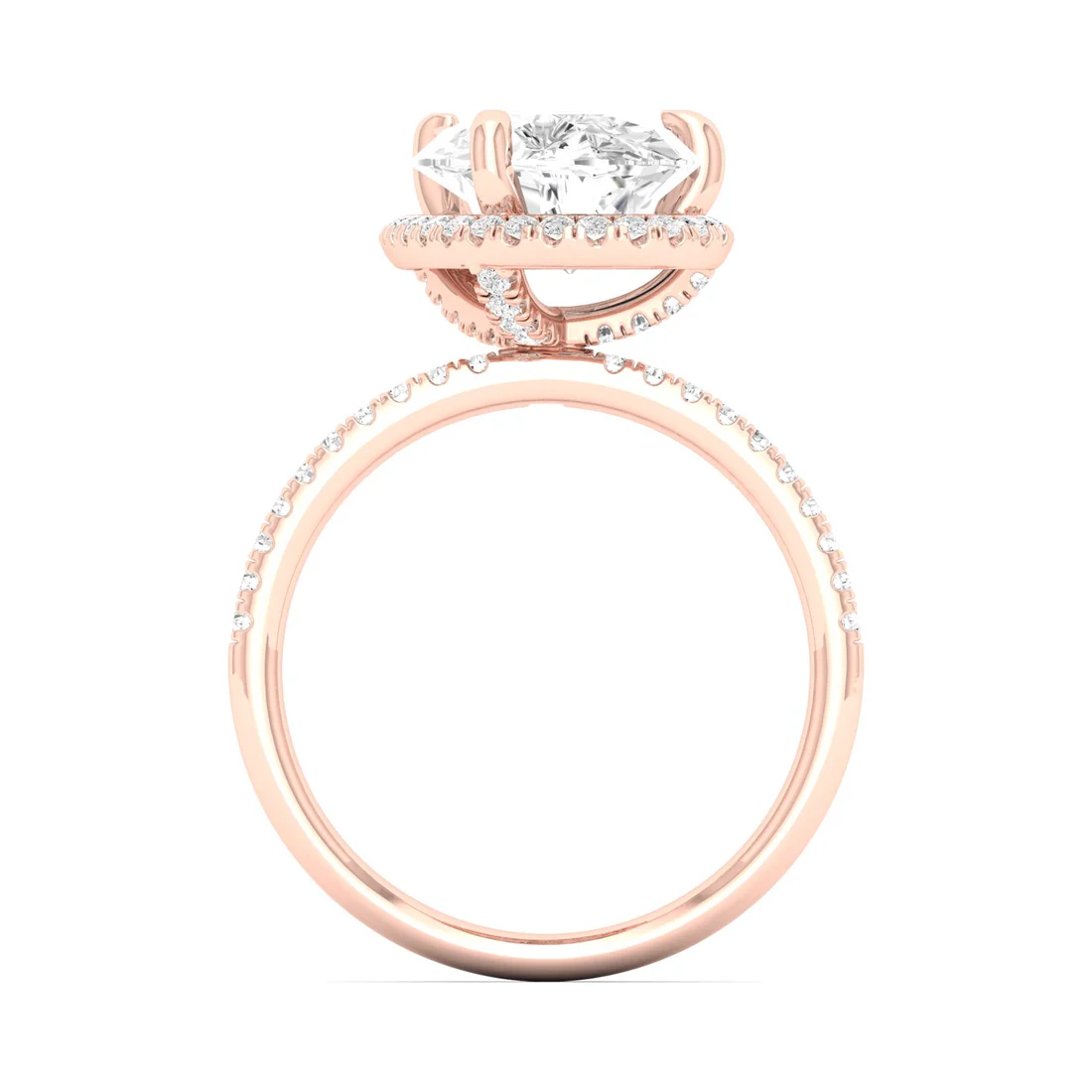 3.40 CTW Hidden Halo Lab Grown Diamond Engagement Ring