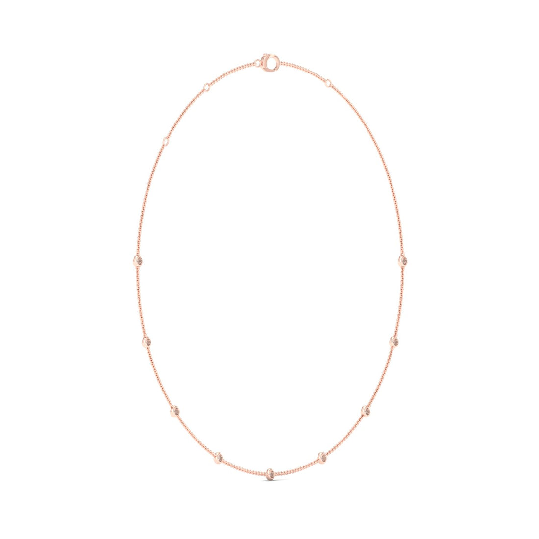 0.70CTW Nine Stone Lab Grown Diamond Chain Necklace