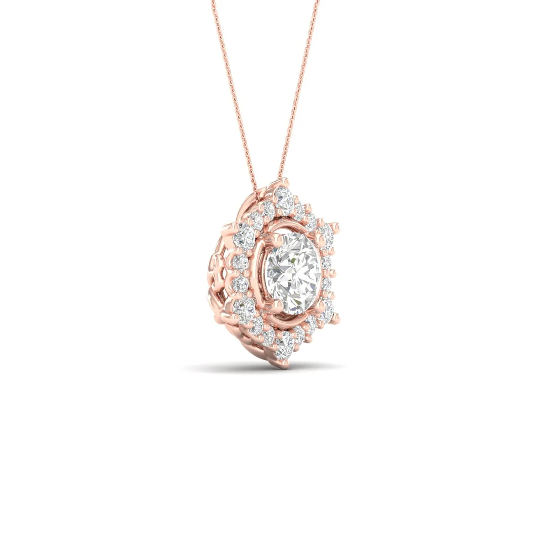 0.70 CTW Lab Grown Diamond Halo Pendant