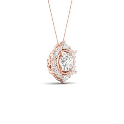 0.70 CTW Lab Grown Diamond Halo Pendant