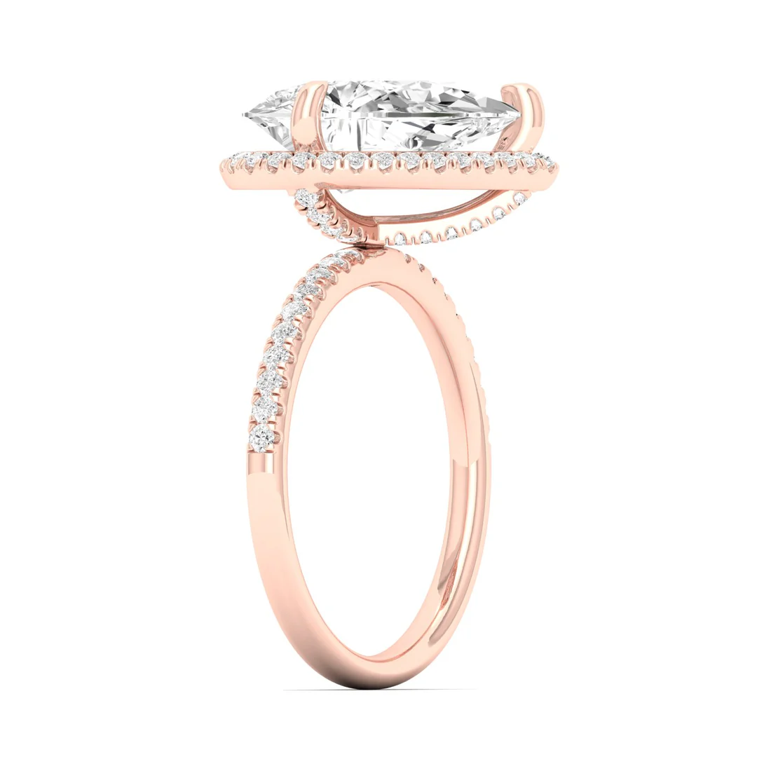 3.40 CTW Hidden Halo Lab Grown Diamond Engagement Ring