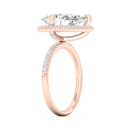 3.40 CTW Hidden Halo Lab Grown Diamond Engagement Ring