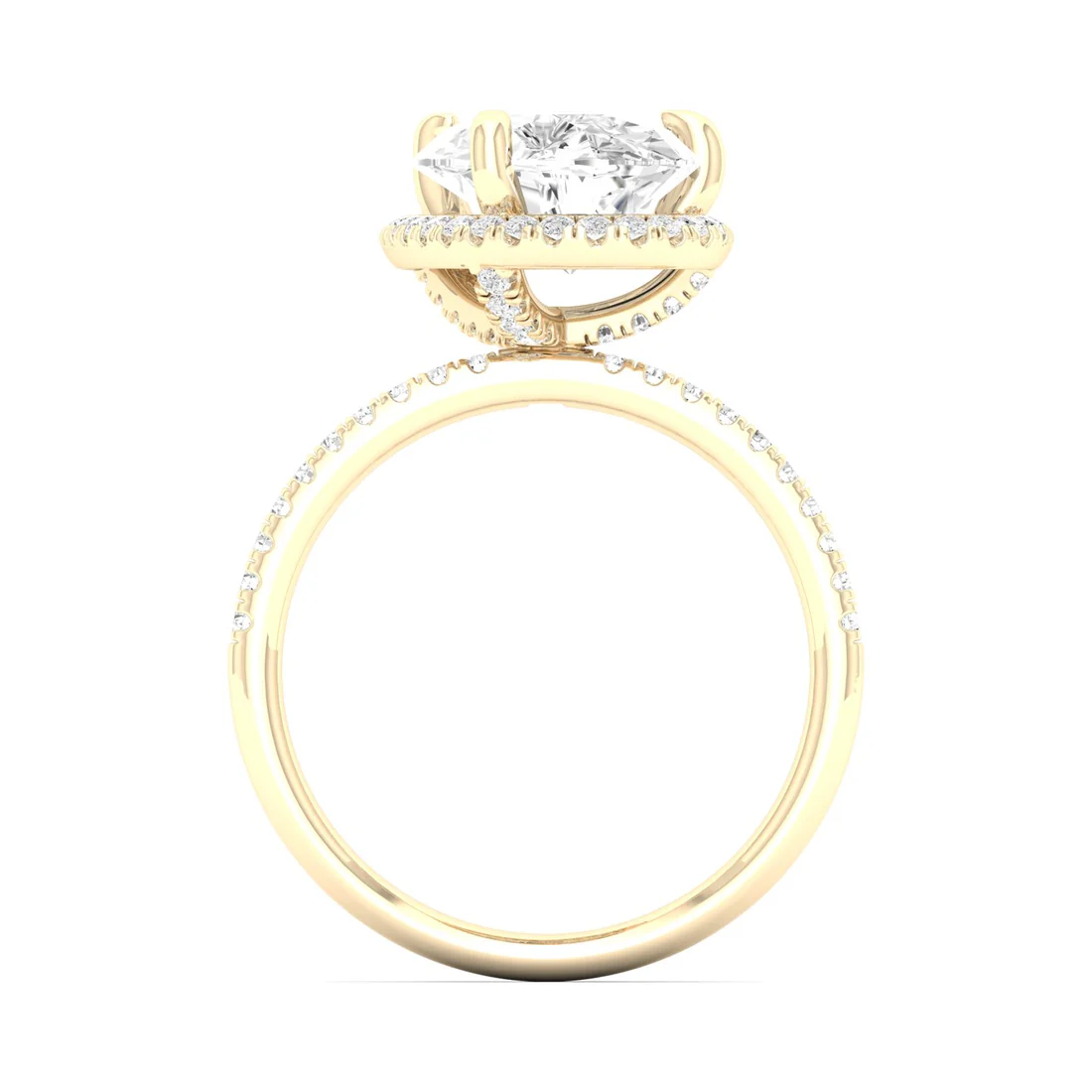 3.40 CTW Hidden Halo Lab Grown Diamond Engagement Ring