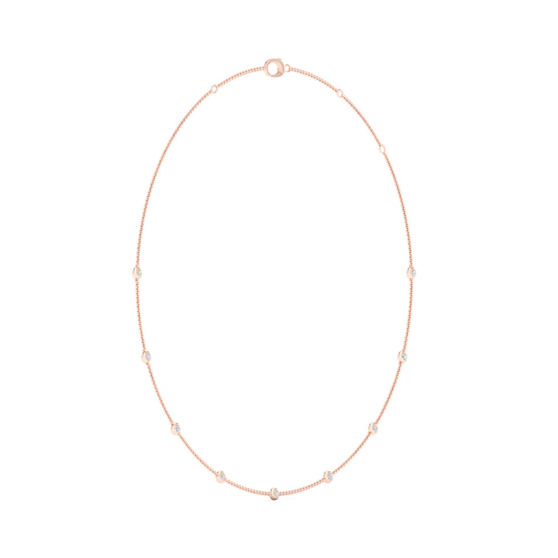 0.70CTW Nine Stone Lab Grown Diamond Chain Necklace