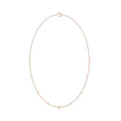 0.70CTW Nine Stone Lab Grown Diamond Chain Necklace