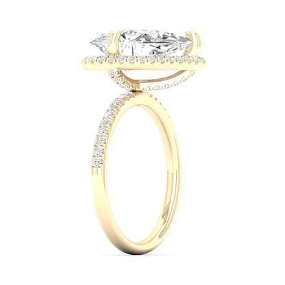 3.40 CTW Hidden Halo Lab Grown Diamond Engagement Ring