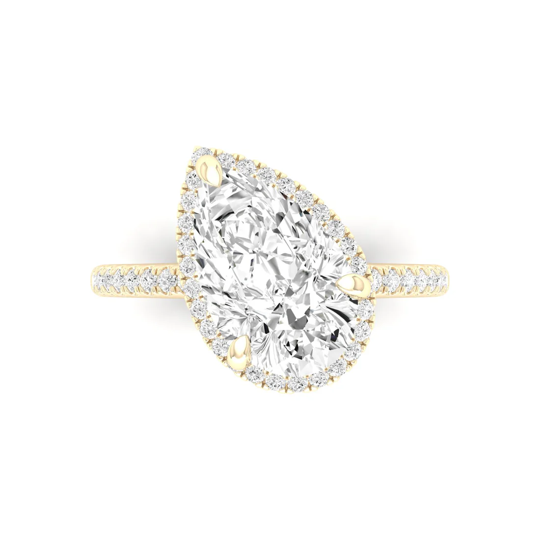 3.40 CTW Hidden Halo Lab Grown Diamond Engagement Ring