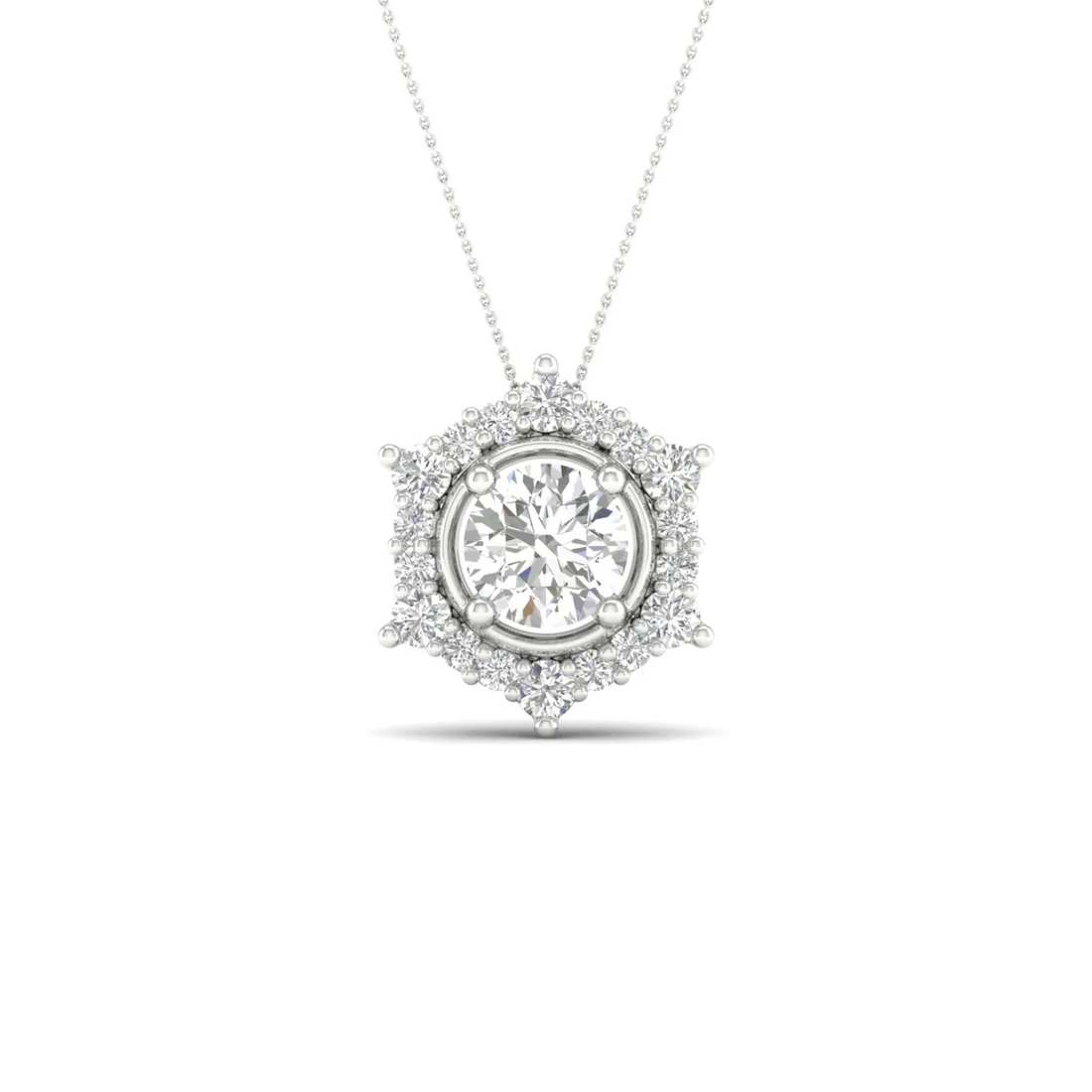 0.70 CTW Lab Grown Diamond Halo Pendant