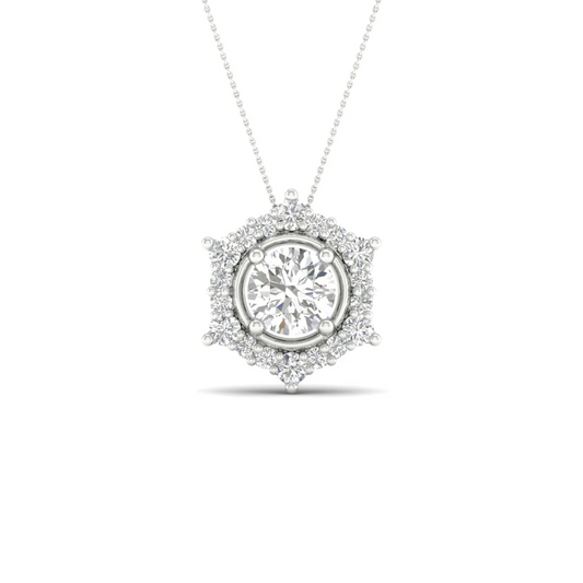 0.70 CTW Lab Grown Diamond Halo Pendant