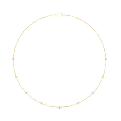 0.70CTW Nine Stone Lab Grown Diamond Chain Necklace