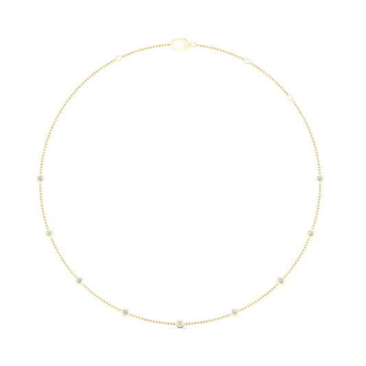 0.70CTW Nine Stone Lab Grown Diamond Chain Necklace