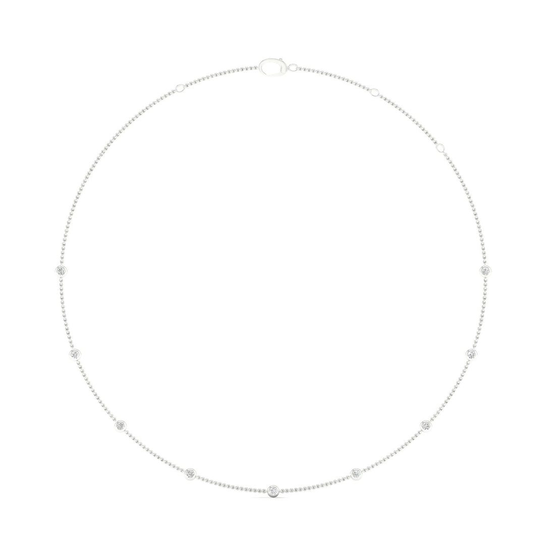 0.70CTW Nine Stone Lab Grown Diamond Chain Necklace