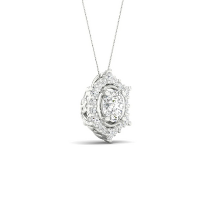 0.70 CTW Lab Grown Diamond Halo Pendant