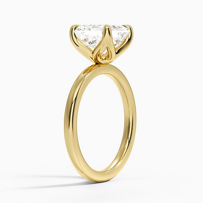 3 CT Asscher Lab Grown Diamond Gold Perfect Fit Solitaire Ring