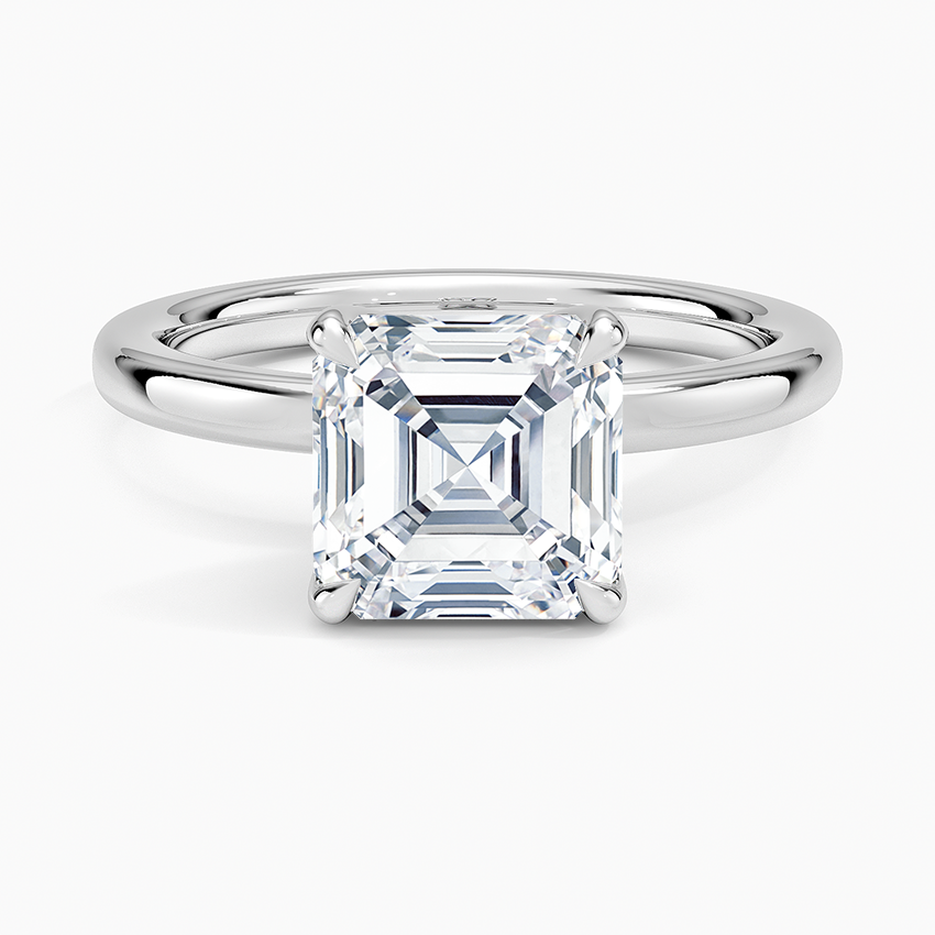 3 CT Asscher Lab Grown Diamond Gold Perfect Fit Solitaire Ring