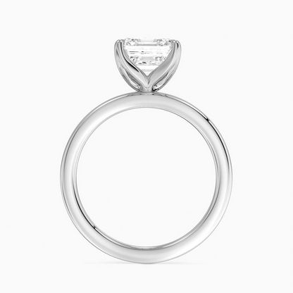 3 CT Asscher Lab Grown Diamond Gold Perfect Fit Solitaire Ring