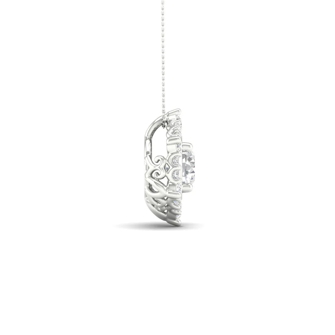 0.70 CTW Lab Grown Diamond Halo Pendant