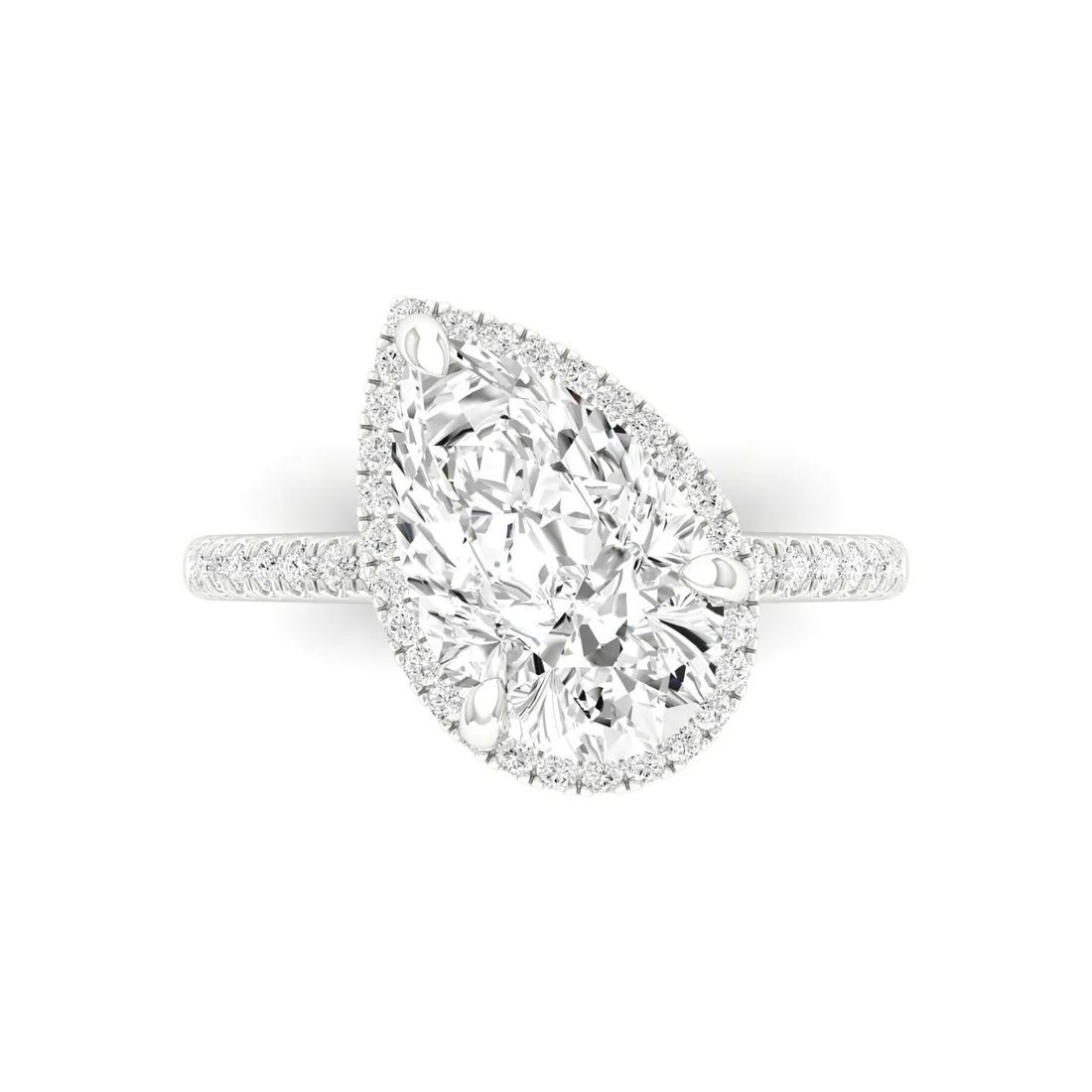 3.40 CTW Hidden Halo Lab Grown Diamond Engagement Ring