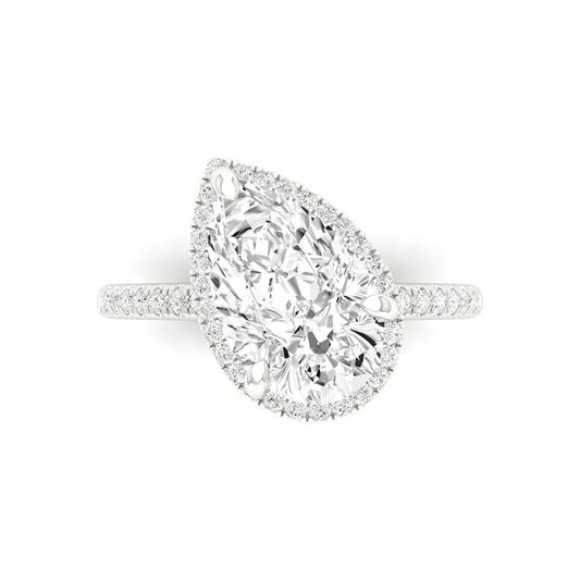 3.40 CTW Hidden Halo Lab Grown Diamond Engagement Ring