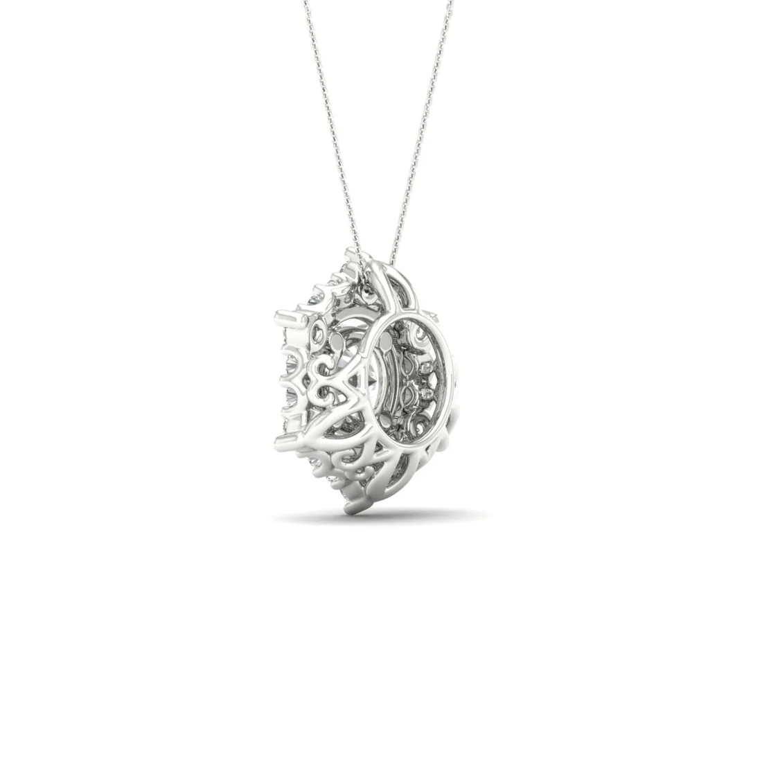 0.70 CTW Lab Grown Diamond Halo Pendant