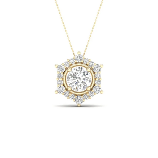 0.70 CTW Lab Grown Diamond Halo Pendant