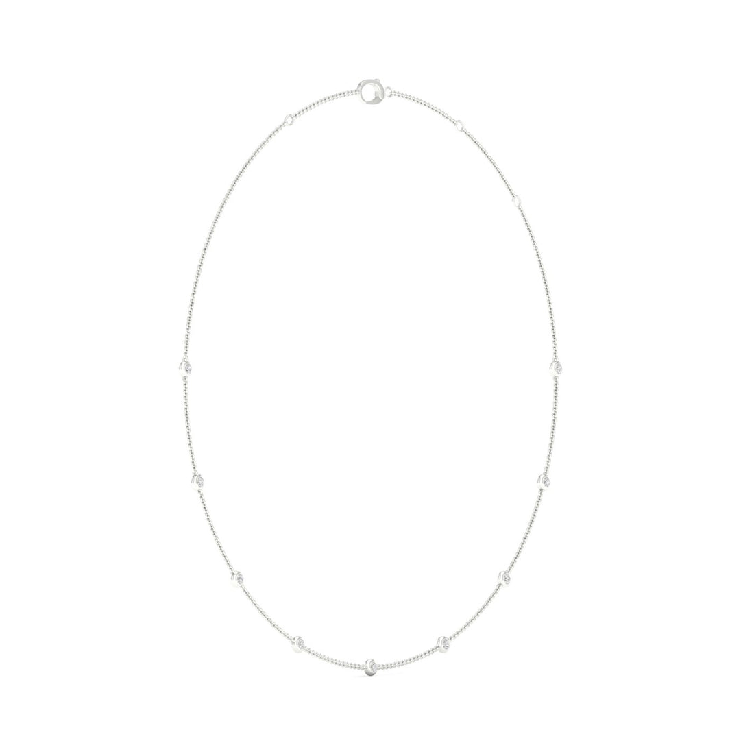 0.70CTW Nine Stone Lab Grown Diamond Chain Necklace