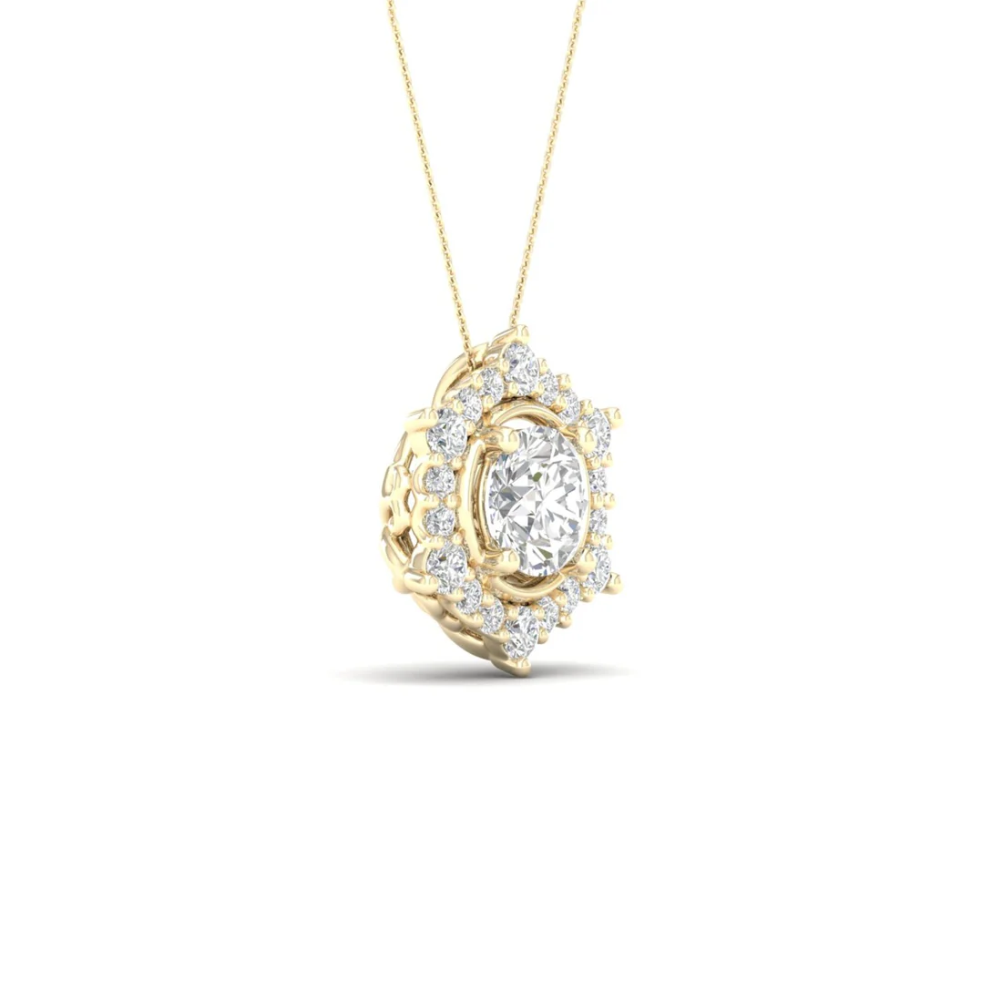 0.70 CTW Lab Grown Diamond Halo Pendant